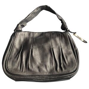 COLE HAAN bronze metallic buttery leather knot strap shoulder bag‎